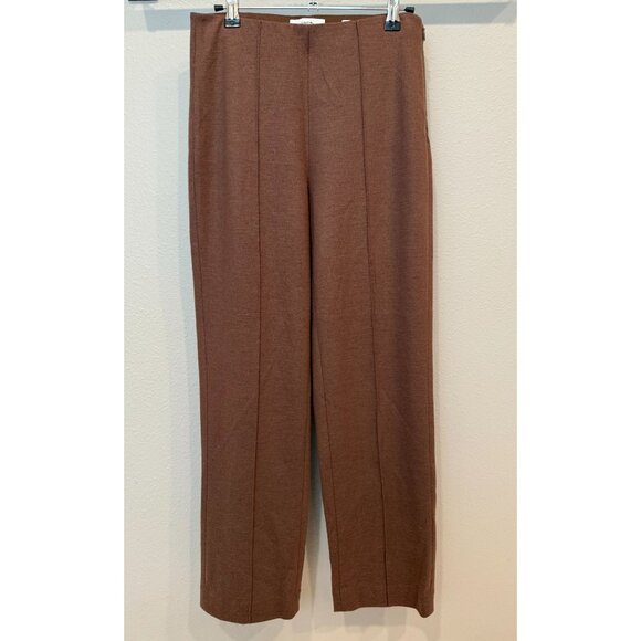 Vince Pants - Vince Women's Wool Blend Straight Leg Brown Pants Size 2 Quiet Luxury Minimalist